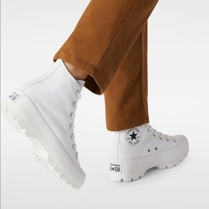 converse platform white chuck taylor all star lugged sneakers